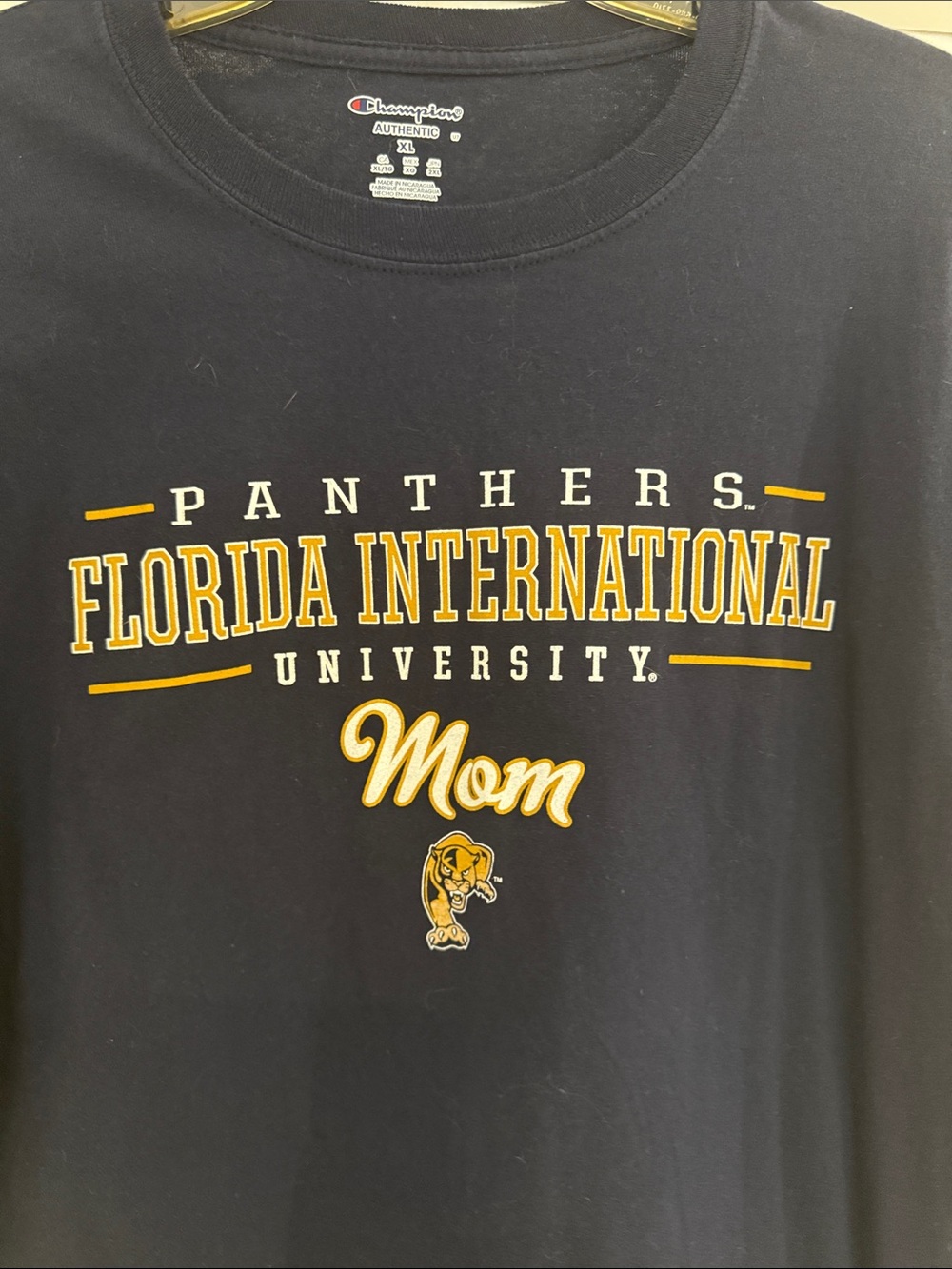 Champion Florida International University Panthers Mom T-Shirt - Navy & Yellow - Picture 2 of 7